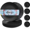 imageHomienly Wheat Straw Dinner Plates Set of 8 10 Inch Microwave and Dishwasher Safe Unbreakable Kids Plates 4 Colors Multi MS 01Black