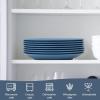 imageHomienly Wheat Straw Dinner Plates Set of 8 10 Inch Microwave and Dishwasher Safe Unbreakable Kids Plates 4 Colors Multi MS 01Blue