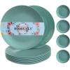 imageHomienly Wheat Straw Dinner Plates Set of 8 10 Inch Microwave and Dishwasher Safe Unbreakable Kids Plates 4 Colors Multi MS 01Green