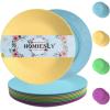 imageHomienly Wheat Straw Dinner Plates Set of 8 10 Inch Microwave and Dishwasher Safe Unbreakable Kids Plates 4 Colors Multi MS 01Memphis Series