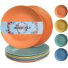 imageHomienly Wheat Straw Dinner Plates Set of 8 10 Inch Microwave and Dishwasher Safe Unbreakable Kids Plates 4 Colors Multi MS 01Multicolor
