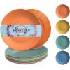 imageHomienly Wheat Straw Dinner Plates Set of 8 10 Inch Microwave and Dishwasher Safe Unbreakable Kids Plates 4 Colors Multi MS 01Multicolor