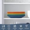 imageHomienly Wheat Straw Dinner Plates Set of 8 10 Inch Microwave and Dishwasher Safe Unbreakable Kids Plates 4 Colors Multi MS 01Multicolor