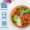 imageHomienly Wheat Straw Dinner Plates Set of 8 10 Inch Microwave and Dishwasher Safe Unbreakable Kids Plates 4 Colors Multi MS 01Red Orange
