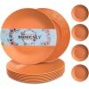 imageHomienly Wheat Straw Dinner Plates Set of 8 10 Inch Microwave and Dishwasher Safe Unbreakable Kids Plates 4 Colors Multi MS 01Red Orange