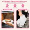 imageHomienly Wheat Straw Dinner Plates Set of 8 10 Inch Microwave and Dishwasher Safe Unbreakable Kids Plates 4 Colors Multi MS 01White