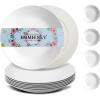 imageHomienly Wheat Straw Dinner Plates Set of 8 10 Inch Microwave and Dishwasher Safe Unbreakable Kids Plates 4 Colors Multi MS 01White