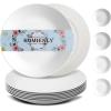 imageHomienly Wheat Straw Dinner Plates Set of 8 10 Inch Microwave and Dishwasher Safe Unbreakable Kids Plates 4 Colors Multi MS 01White