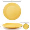 imageHomienly Wheat Straw Dinner Plates Set of 8 10 Inch Microwave and Dishwasher Safe Unbreakable Kids Plates 4 Colors Multi MS 01Yellow