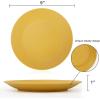 imageHomienly Wheat Straw Dinner Plates Set of 8 10 Inch Microwave and Dishwasher Safe Unbreakable Kids Plates 4 Colors Multi MS 01Yellow