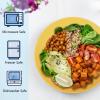 imageHomienly Wheat Straw Dinner Plates Set of 8 10 Inch Microwave and Dishwasher Safe Unbreakable Kids Plates 4 Colors Multi MS 01Yellow