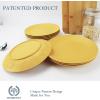 imageHomienly Wheat Straw Dinner Plates Set of 8 10 Inch Microwave and Dishwasher Safe Unbreakable Kids Plates 4 Colors Multi MS 01Yellow