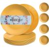 imageHomienly Wheat Straw Dinner Plates Set of 8 10 Inch Microwave and Dishwasher Safe Unbreakable Kids Plates 4 Colors Multi MS 01Yellow