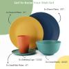 imageHomienly Wheat Straw Dinnerware Sets 20pcs Lightweight Unbreakable Dinnerware Microwave Dishwasher Safe Bowls Cups Forks Spoons setPerfect for Camping Outdoor Beige40pcs Multi Color