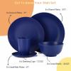 imageHomienly Wheat Straw Dinnerware Sets 20pcs Lightweight Unbreakable Dinnerware Microwave Dishwasher Safe Bowls Cups Forks Spoons setPerfect for Camping Outdoor Beige40pcs Blue