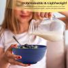 imageHomienly Wheat Straw Dinnerware Sets 20pcs Lightweight Unbreakable Dinnerware Microwave Dishwasher Safe Bowls Cups Forks Spoons setPerfect for Camping Outdoor Beige40pcs Blue