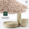 imageHomienly Wheat Straw Dinnerware Sets 20pcs Lightweight Unbreakable Dinnerware Microwave Dishwasher Safe Bowls Cups Forks Spoons setPerfect for Camping Outdoor BeigeBeige
