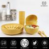 imageHomienly Wheat Straw Dinnerware Sets 20pcs Lightweight Unbreakable Dinnerware Microwave Dishwasher Safe Bowls Cups Forks Spoons setPerfect for Camping Outdoor BeigeYellow