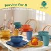 imageHomienly Wheat Straw Dinnerware Sets 20pcs Lightweight Unbreakable Dinnerware Microwave Dishwasher Safe Bowls Cups Forks Spoons setPerfect for Camping Outdoor Beige40pcs Multi Color