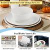 imageHomienly Wheat Straw Dinnerware Sets 20pcs Lightweight Unbreakable Dinnerware Microwave Dishwasher Safe Bowls Cups Forks Spoons setPerfect for Camping Outdoor Beige40pcs Ivory White