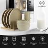imageHomienly Wheat Straw Dinnerware Sets 20pcs Lightweight Unbreakable Dinnerware Microwave Dishwasher Safe Bowls Cups Forks Spoons setPerfect for Camping Outdoor BeigeBeige