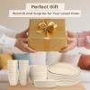 imageHomienly Wheat Straw Plates and Bowls Sets Dishes Set for 8 Wheat Straw Dinnerware Set for Kitchen 32Piece  Deep Plates Sets Cereal Bowls with Drinking Cups Microwave and Dishwasher Safe BlackBeige