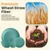 imageHomienly Wheat Straw Plates and Bowls Sets Dishes Set for 8 Wheat Straw Dinnerware Set for Kitchen 32Piece  Deep Plates Sets Cereal Bowls with Drinking Cups Microwave and Dishwasher Safe BlackGreen