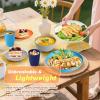 imageHomienly Wheat Straw Plates and Bowls Sets Dishes Set for 8 Wheat Straw Dinnerware Set for Kitchen 32Piece  Deep Plates Sets Cereal Bowls with Drinking Cups Microwave and Dishwasher Safe BlackIsland Series