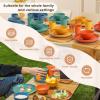 imageHomienly Wheat Straw Plates and Bowls Sets Dishes Set for 8 Wheat Straw Dinnerware Set for Kitchen 32Piece  Deep Plates Sets Cereal Bowls with Drinking Cups Microwave and Dishwasher Safe BlackMulticolor