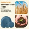imageHomienly Wheat Straw Plates and Bowls Sets Dishes Set for 8 Wheat Straw Dinnerware Set for Kitchen 32Piece  Deep Plates Sets Cereal Bowls with Drinking Cups Microwave and Dishwasher Safe BlackBlue