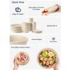imageHomienly Wheat Straw Plates and Bowls Sets Dishes Set for 8 Wheat Straw Dinnerware Set for Kitchen 32Piece  Deep Plates Sets Cereal Bowls with Drinking Cups Microwave and Dishwasher Safe BlackBeige