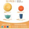 imageHomienly Wheat Straw Plates and Bowls Sets Dishes Set for 8 Wheat Straw Dinnerware Set for Kitchen 32Piece  Deep Plates Sets Cereal Bowls with Drinking Cups Microwave and Dishwasher Safe BlackMulticolor