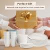 imageHomienly Wheat Straw Plates and Bowls Sets Dishes Set for 8 Wheat Straw Dinnerware Set for Kitchen 32Piece  Deep Plates Sets Cereal Bowls with Drinking Cups Microwave and Dishwasher Safe BlackWhite