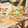 imageHomienly Wheat Straw Plates and Bowls Sets Dishes Set for 8 Wheat Straw Dinnerware Set for Kitchen 32Piece  Deep Plates Sets Cereal Bowls with Drinking Cups Microwave and Dishwasher Safe BlackBeige