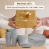imageHomienly Wheat Straw Plates and Bowls Sets Dishes Set for 8 Wheat Straw Dinnerware Set for Kitchen 32Piece  Deep Plates Sets Cereal Bowls with Drinking Cups Microwave and Dishwasher Safe BlackGray