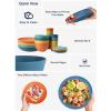 imageHomienly Wheat Straw Plates and Bowls Sets Dishes Set for 8 Wheat Straw Dinnerware Set for Kitchen 32Piece  Deep Plates Sets Cereal Bowls with Drinking Cups Microwave and Dishwasher Safe BlackMulticolor
