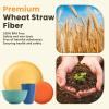 imageHomienly Wheat Straw Plates and Bowls Sets Dishes Set for 8 Wheat Straw Dinnerware Set for Kitchen 32Piece  Deep Plates Sets Cereal Bowls with Drinking Cups Microwave and Dishwasher Safe BlackMulticolor