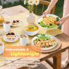 imageHomienly Wheat Straw Plates and Bowls Sets Dishes Set for 8 Wheat Straw Dinnerware Set for Kitchen 32Piece  Deep Plates Sets Cereal Bowls with Drinking Cups Microwave and Dishwasher Safe BlackWhite