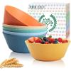 imageWheat Straw Bowl Sets of 6  36oz Cereal Bowls with Textured DesignLarge Soup Bowl  Microwave and Dishwasher Safe Ramen Bowl Set Alternative to Plastic Bowls for Serving SoupRamenSalad  MultiMulticolor