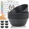 imageWheat Straw Bowl Sets of 6  36oz Cereal Bowls with Textured DesignLarge Soup Bowl  Microwave and Dishwasher Safe Ramen Bowl Set Alternative to Plastic Bowls for Serving SoupRamenSalad  MultiBlack