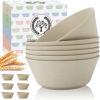 imageWheat Straw Bowl Sets of 6  36oz Cereal Bowls with Textured DesignLarge Soup Bowl  Microwave and Dishwasher Safe Ramen Bowl Set Alternative to Plastic Bowls for Serving SoupRamenSalad  MultiBeige