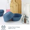imageWheat Straw Bowl Sets of 6  36oz Cereal Bowls with Textured DesignLarge Soup Bowl  Microwave and Dishwasher Safe Ramen Bowl Set Alternative to Plastic Bowls for Serving SoupRamenSalad  MultiNave Blue