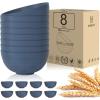 imageHomienly Large Salad Bowls Large Soup Bowls Set of 8Wheat Straw BowlsServing Bowl Set for Wedding Parties 60 Oz Big Bowl for Kitchen Salad Soup Microwave and Dishwasher SafeMulti ColorBlue
