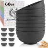 imageHomienly Large Salad Bowls Large Soup Bowls Set of 8Wheat Straw BowlsServing Bowl Set for Wedding Parties 60 Oz Big Bowl for Kitchen Salad Soup Microwave and Dishwasher SafeMulti ColorGray