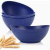 imageHomienly Wheat Straw Bowls Set Serving Bowls Plastic Bowls Reusable 26oz Microwave ampamp Dishwasher Safe Cereal Bowls Unbreakable for CerealSaladFruitSoup Bowls Modern Color4 PCSDark Blue