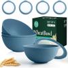 imageHomienly Wheat Straw Bowls with Lids Unbreakable 40 OZ Salad Container for Lunch Dishwasher Safe Cereal Bowl for Kitchen Camping Picnic 8 Piece Plastic Bowl Set includes 4 Bowls and 4 Lids BlackBlue