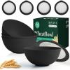 imageHomienly Wheat Straw Bowls with Lids Unbreakable 40 OZ Salad Container for Lunch Dishwasher Safe Cereal Bowl for Kitchen Camping Picnic 8 Piece Plastic Bowl Set includes 4 Bowls and 4 Lids BlackBlack