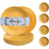 imageHomienly Wheat Straw Dinner Plates Set of 8 10 Inch Microwave and Dishwasher Safe Unbreakable Kids Plates 4 Colors Multi MS 01Yellow