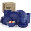 imageHomienly Wheat Straw Dinnerware Sets 20pcs Lightweight Unbreakable Dinnerware Microwave Dishwasher Safe Bowls Cups Forks Spoons setPerfect for Camping Outdoor Beige40pcs Blue