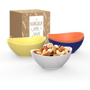 imageHomienly Wheat Straw Bowls Set Serving Bowls Plastic Bowls Reusable 26oz Microwave ampamp Dishwasher Safe Cereal Bowls Unbreakable for CerealSaladFruitSoup Bowls Modern Color4 PCSMondrian Style